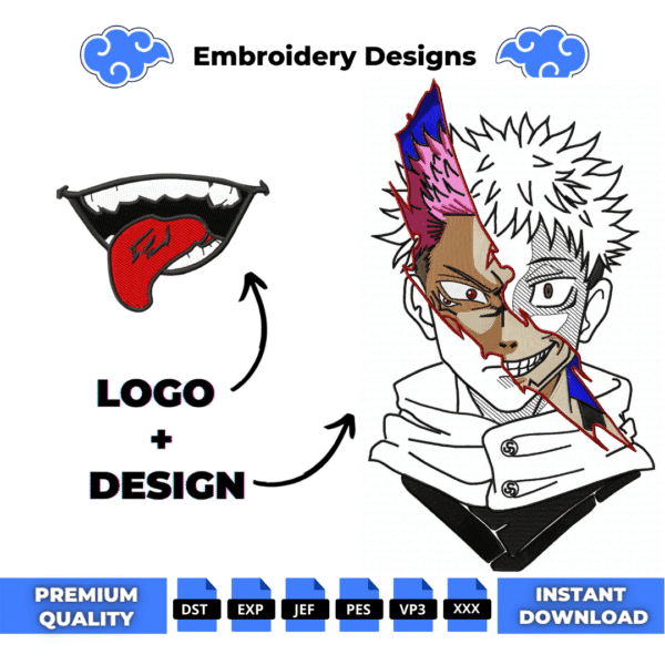 Itadori and Logo Embroidery Design