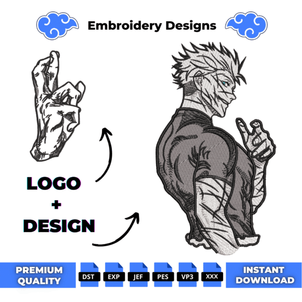Gojo and Logo Embroidery Design