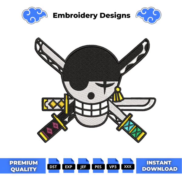 Zoro Logo Embroidery Design